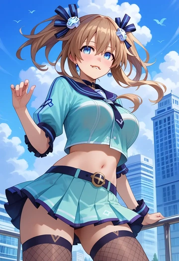 neptune_(series),blanc_(neptunia),mini skirt, stockings  - AI generated anime art