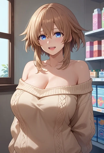 neptune_(series),blanc_(neptunia),sweater  - AI generated anime art