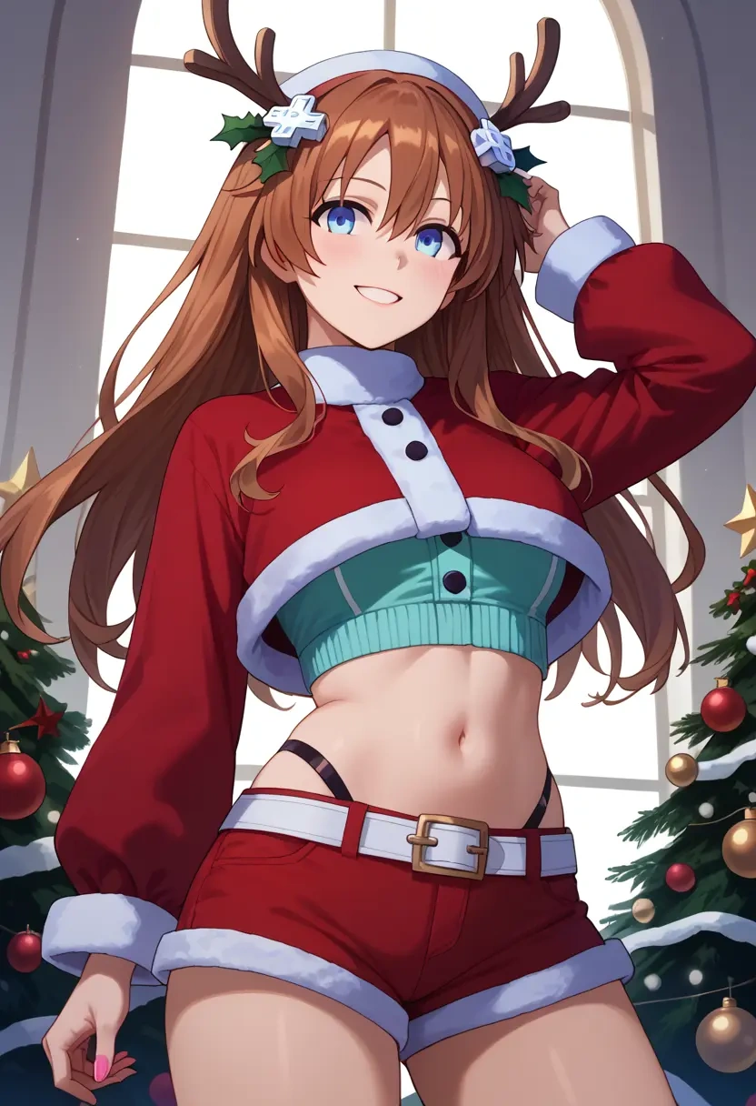 neptune_(series),blanc_(neptunia),Christmas,red velvet shorts  - 