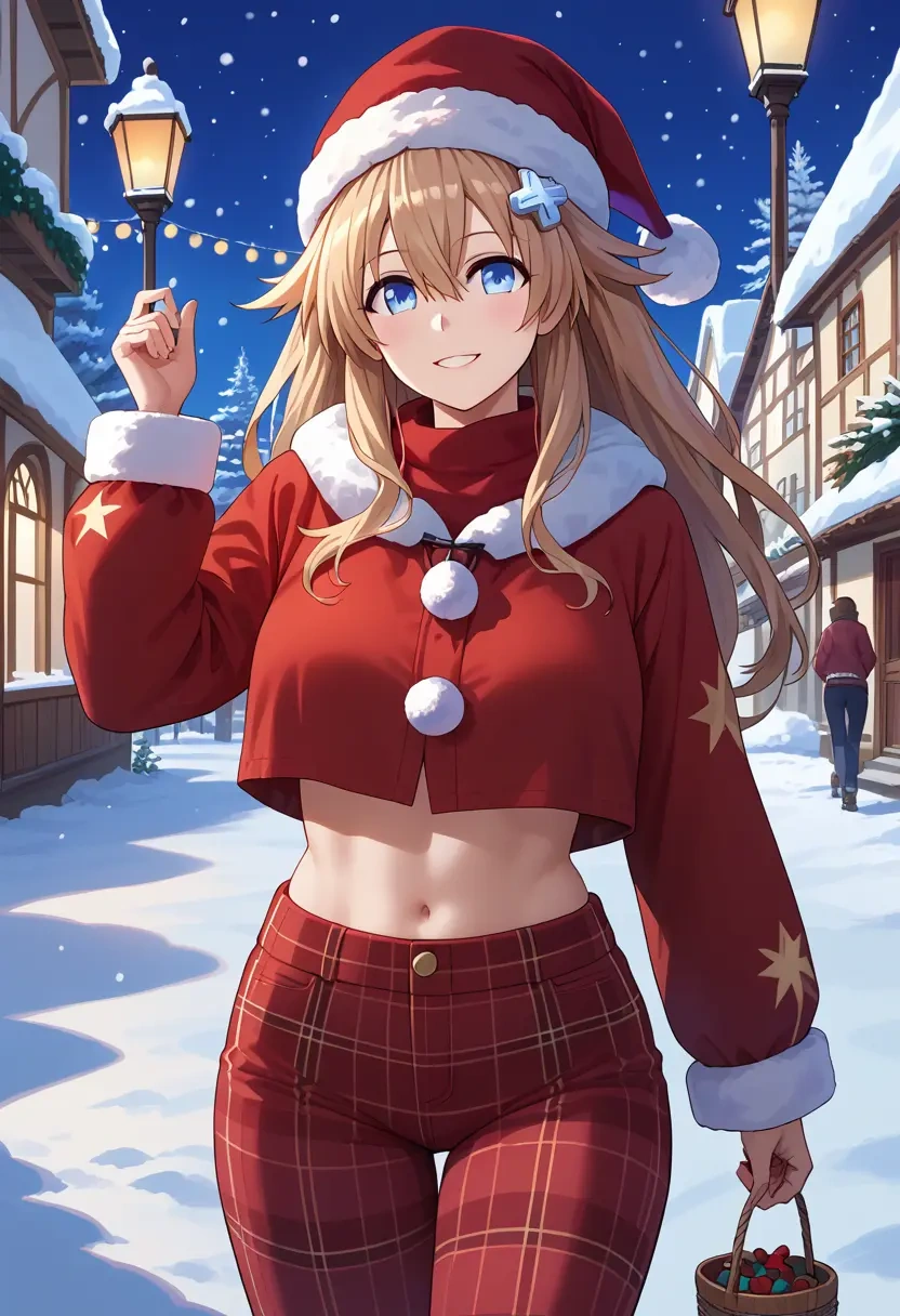 neptune_(series),blanc_(neptunia),Christmas,plaid trousers  - 