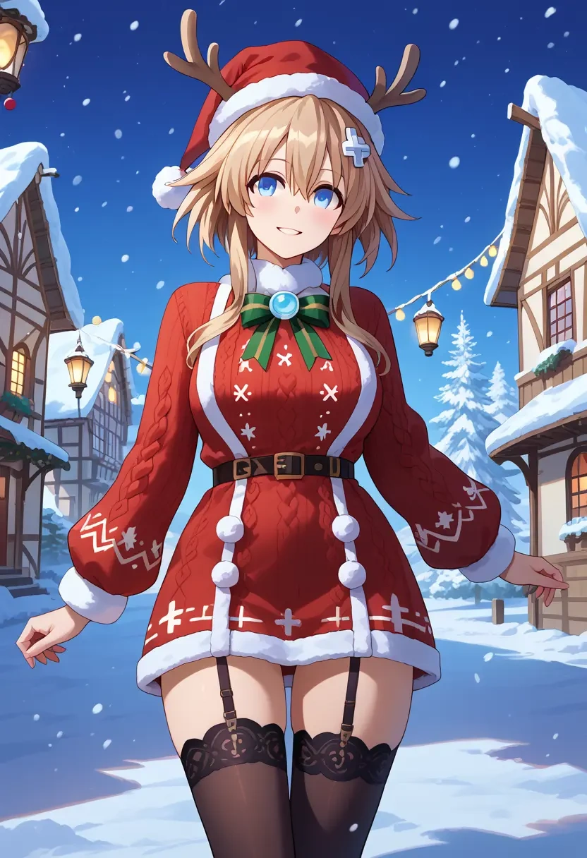 neptune_(series),blanc_(neptunia),sweater,stockings,Thigh garters  - 