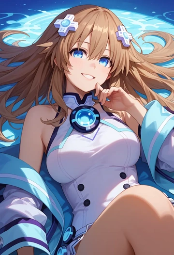 neptune_(series),blanc_(neptunia),abstract art blouse,dolphin shorts  - AI generated anime art