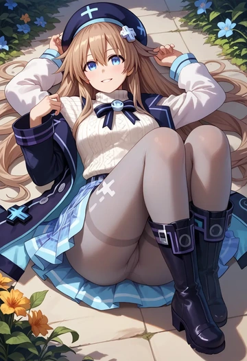 neptune_(series),blanc_(neptunia),winter,student uniform,pea coat  - AI generated anime art