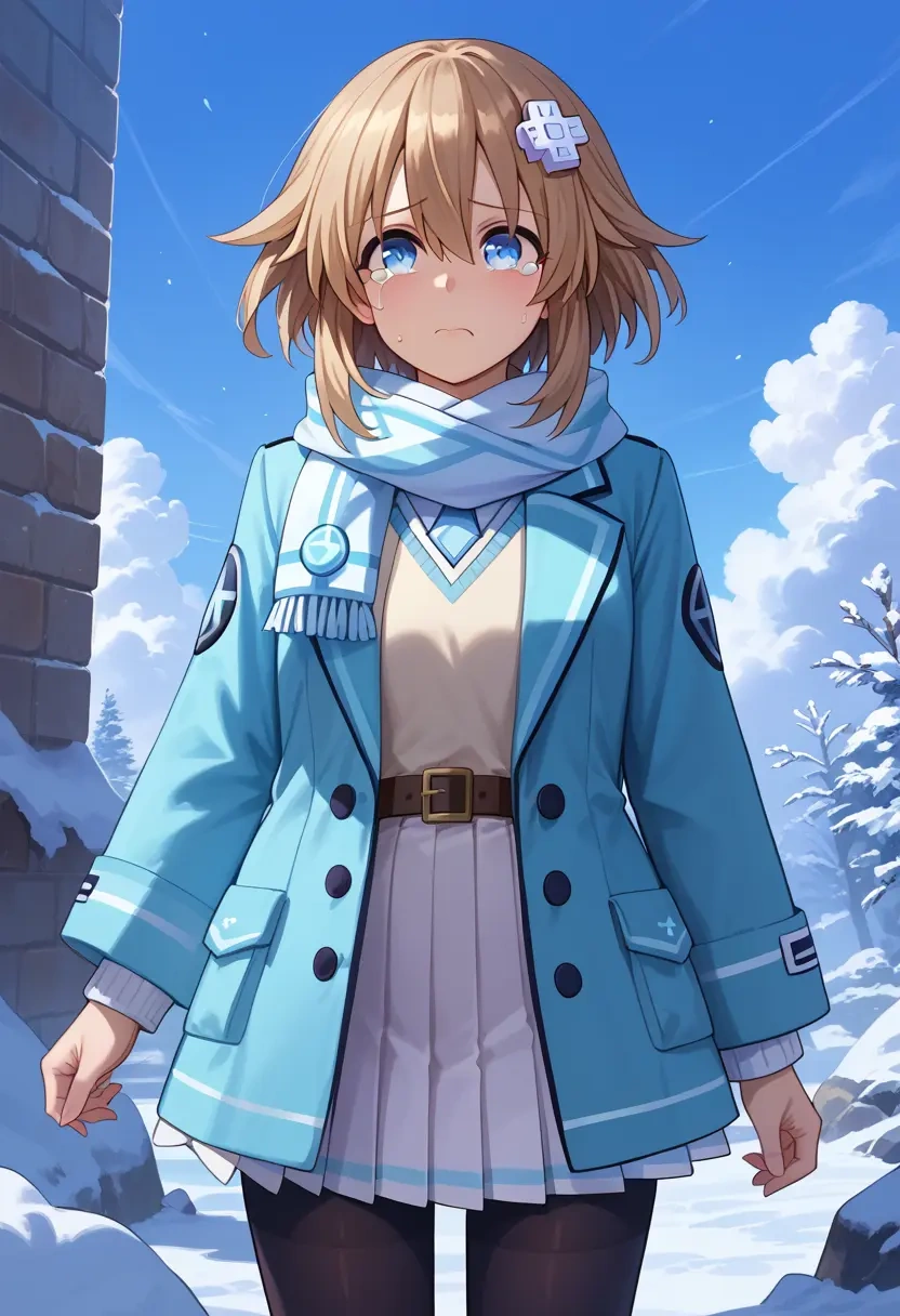 neptune_(series),blanc_(neptunia),winter,student uniform,puffer coat  - 