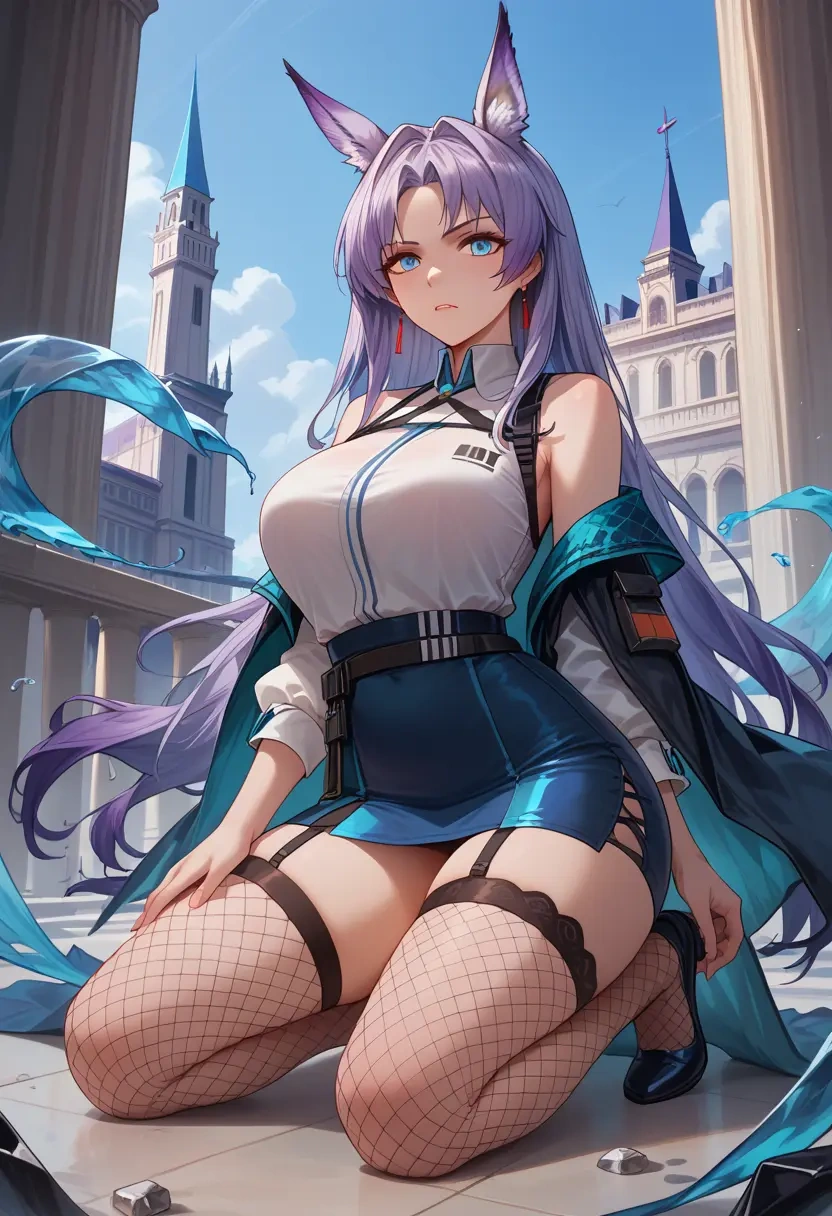 arknights,blaze_(arknights),mini skirt, stockings  - 