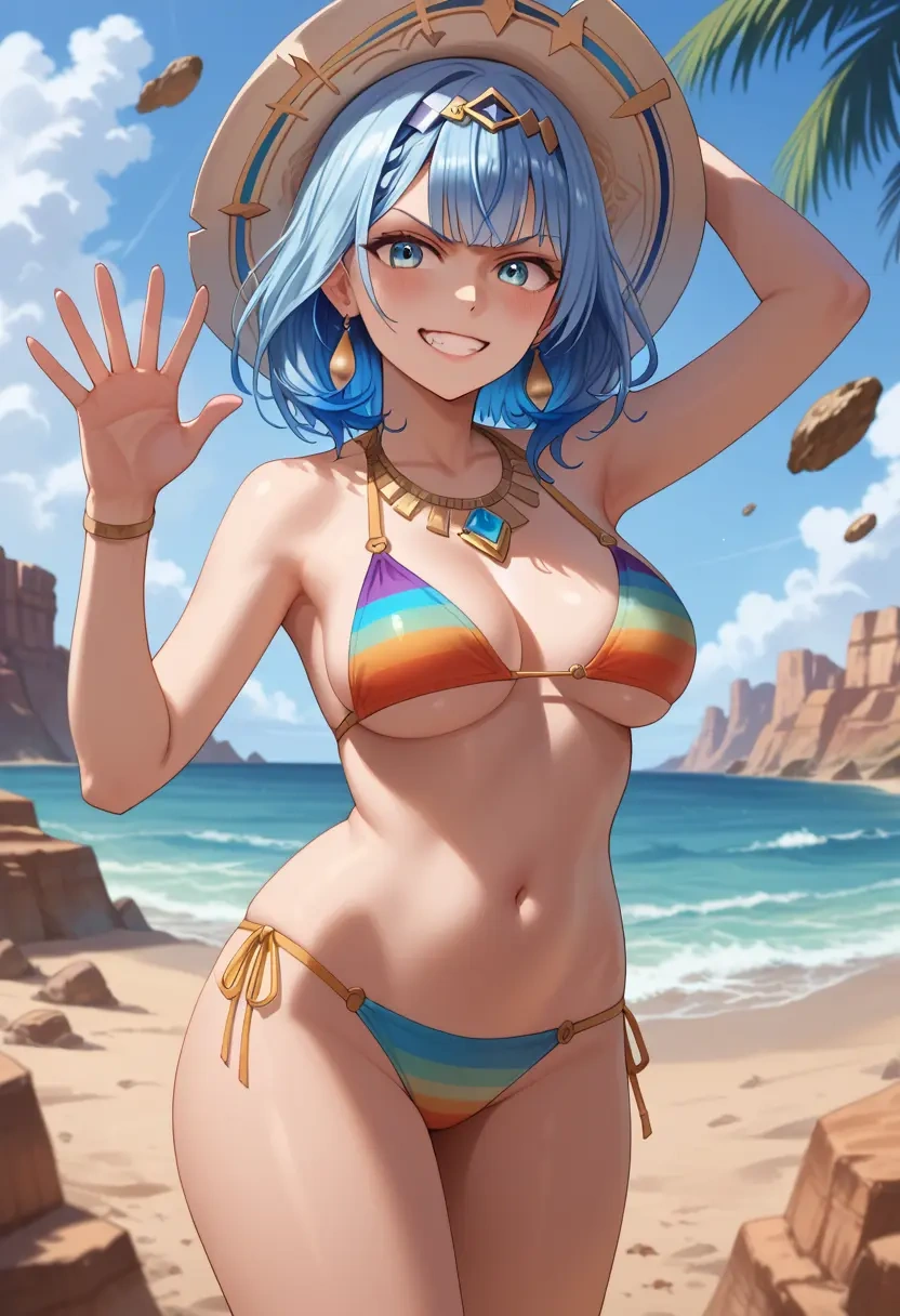 hololive,bloop_(gawr_gura),bikini,rainbow-colored,sexy  - 