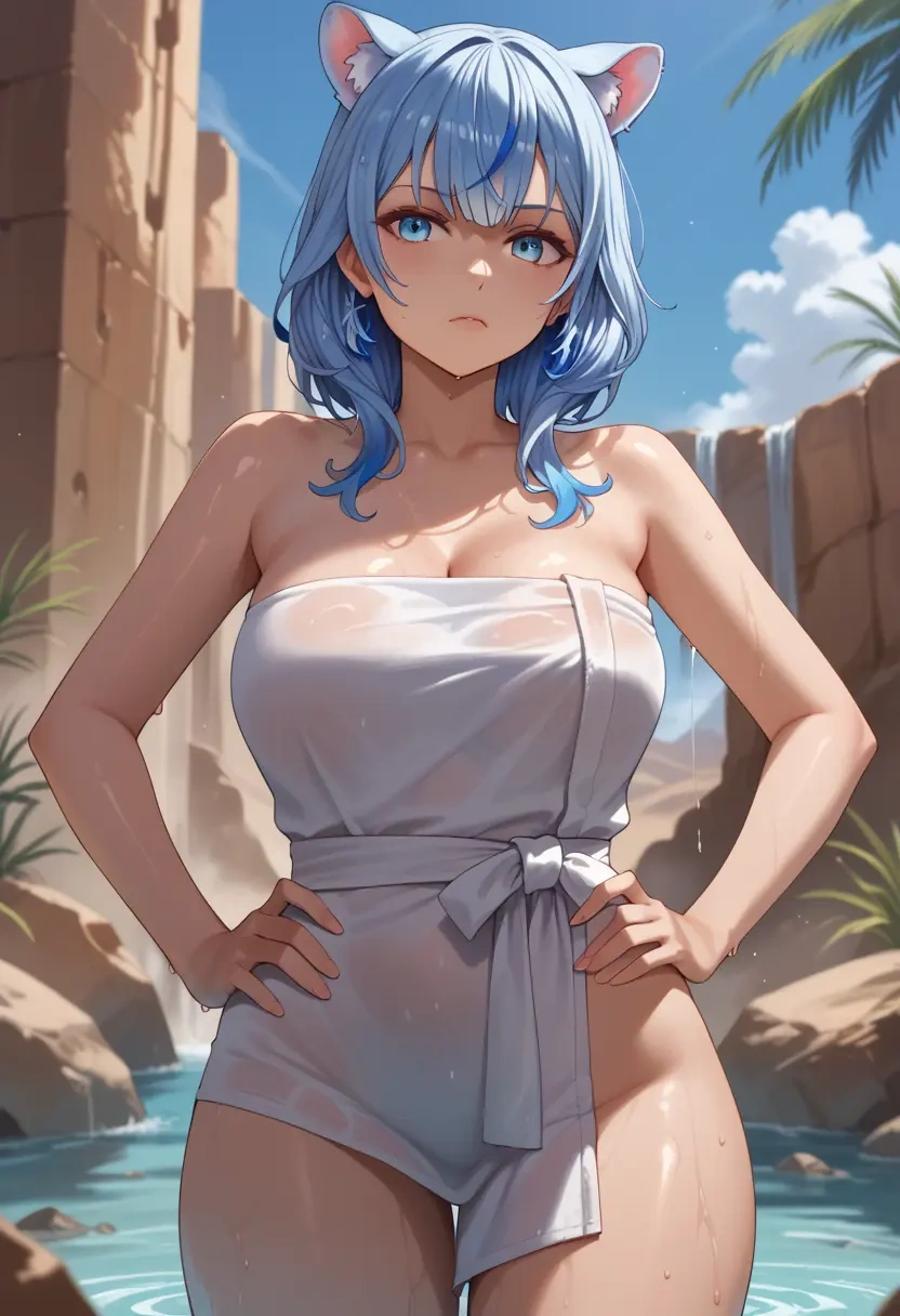 hololive,bloop_(gawr_gura),towel,sexy  - 