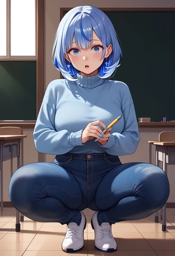 hololive,bloop_(gawr_gura),teacher  - AI generated anime art