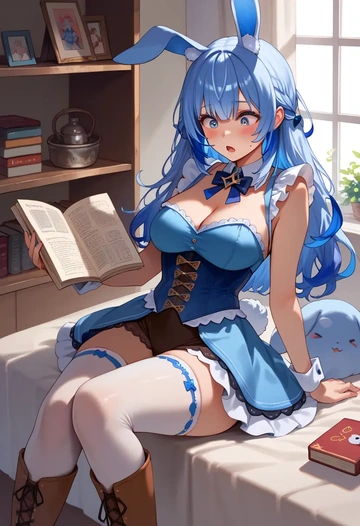 hololive,bloop_(gawr_gura),bunny girl  - AI generated anime art