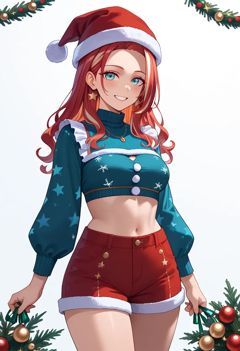 hololive,bloop_(gawr_gura),Christmas,red velvet shorts  - 