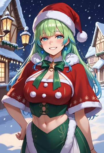 hololive,bloop_(gawr_gura),Christmas,dress  - AI generated anime art