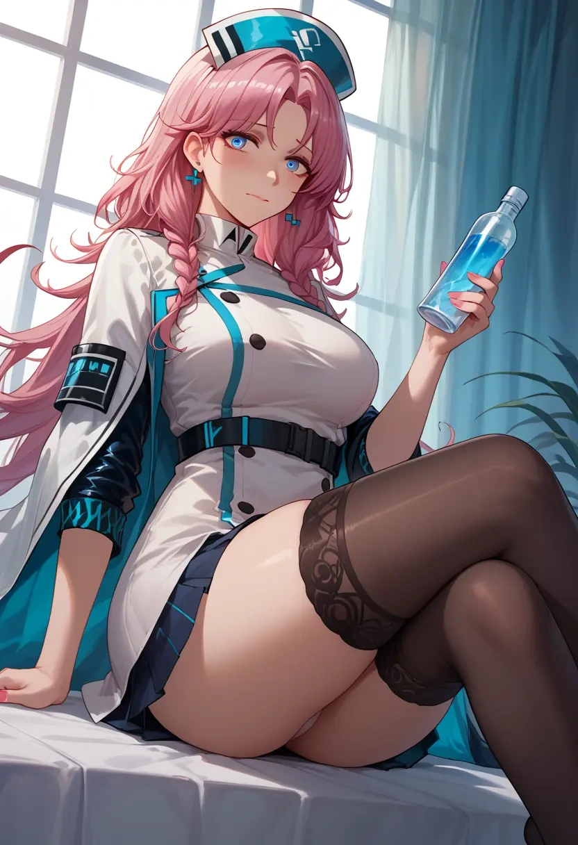 arknights,blue_poison_(arknights),nurse pantyhose,mini skirt, sexy  - 