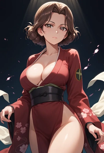 girls_und_panzer,boko_(girls_und_panzer),kimono,sexy  - AI generated anime art