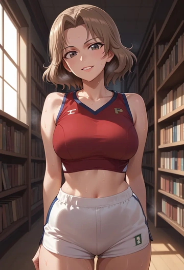 girls_und_panzer,boko_(girls_und_panzer),volleyball uniform  - AI generated anime art