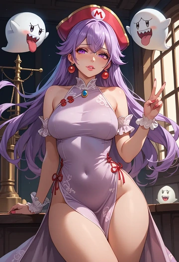 mario_(series),boo_(mario),qipao  - AI generated anime art