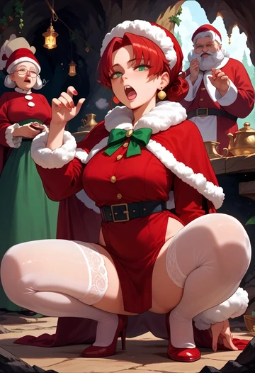 fate_(series),boudica_(fate),Christmas,sexy, stockings,  - AI generated anime art