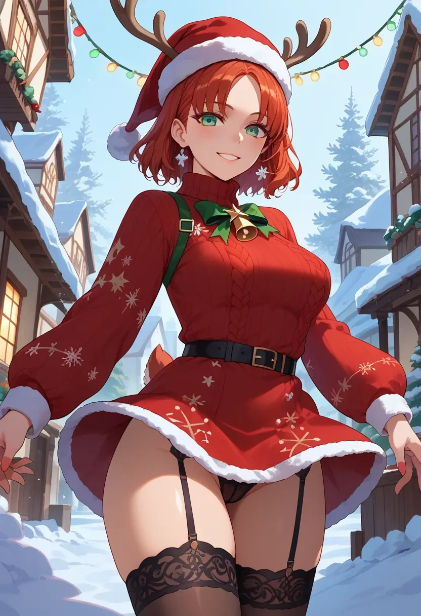 fate_(series),boudica_(fate),sweater,stockings,Thigh garters  - 