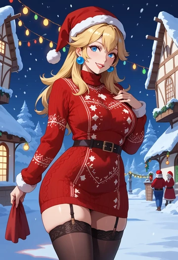 mario_(series),bowser,sweater,stockings,Thigh garters  - AI generated anime art