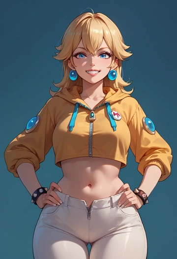 mario_(series),bowser,crop hoodie,shorts  - AI generated anime art