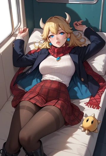 mario_(series),bowser,winter,student uniform,fur-collared jacket  - AI generated anime art