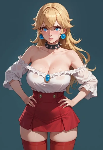 mario_(series),bowser,collar,oversized,Thigh garters  - AI generated anime art