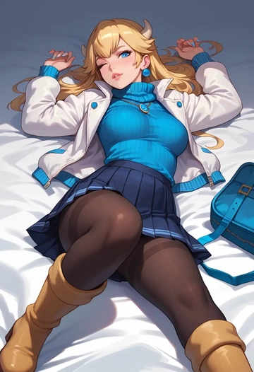 mario_(series),bowser,winter,student uniform,puffer jacket  - AI generated anime art