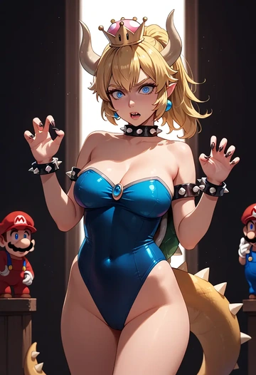 mario_(series),bowsette,swimsuit,sexy  - AI generated anime art