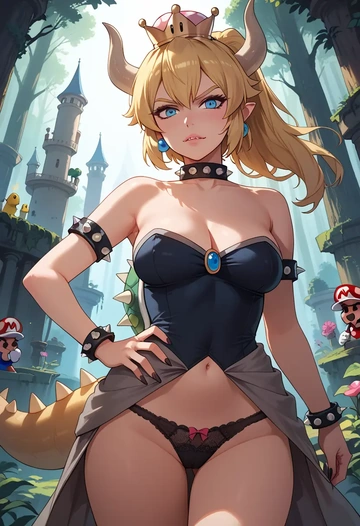 mario_(series),bowsette,lingerie  - AI generated anime art