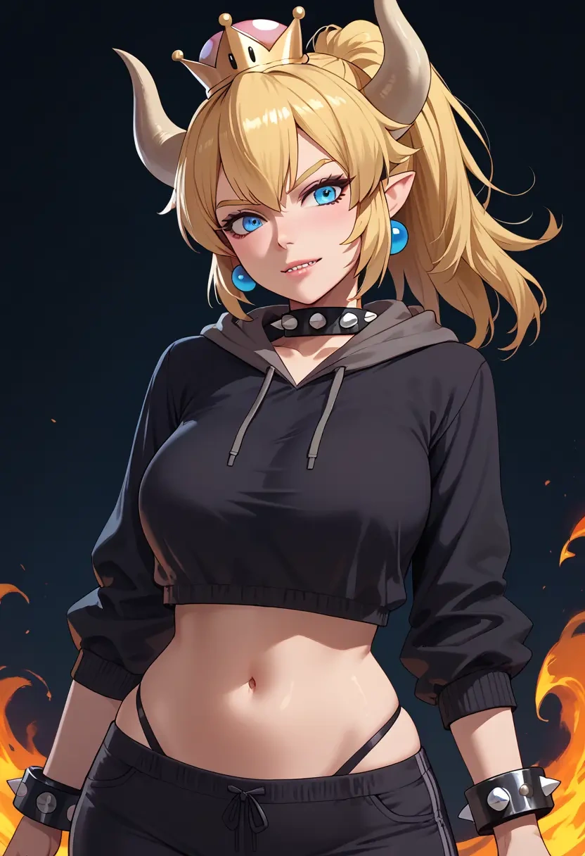 mario_(series),bowsette,hoodie,cropped,high-waisted joggers  - 