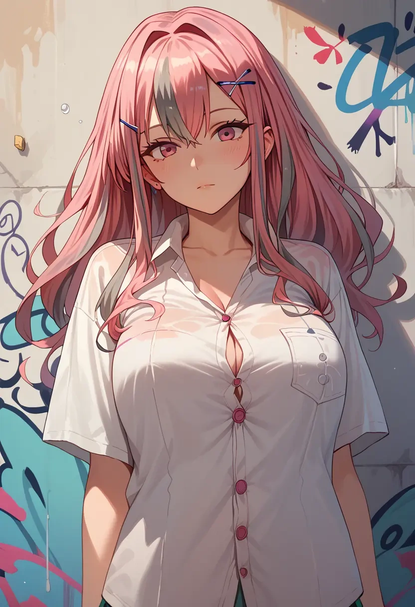 azur_lane,bremerton_(azur_lane),oversized graffiti shirt,dolphin shorts  - 