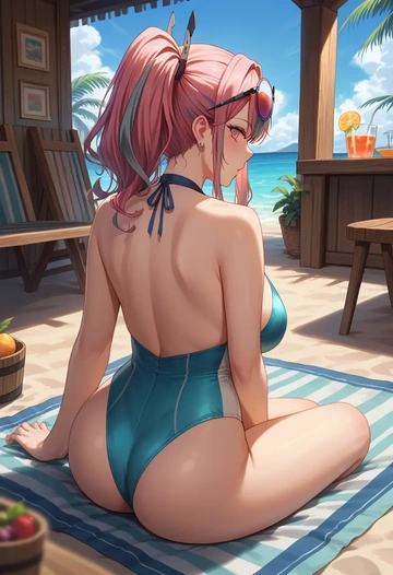 azur_lane,bremerton_(scorching-hot_training)_(azur_lane),swimsuit,sexy  - AI generated anime art