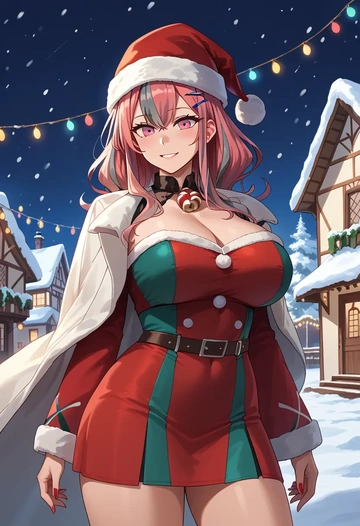 azur_lane,bremerton_(scorching-hot_training)_(azur_lane),Christmas,dress  - AI generated anime art