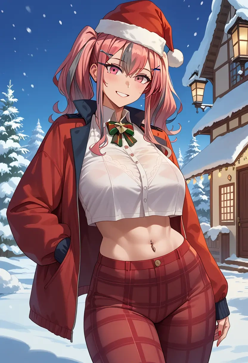 azur_lane,bremerton_(scorching-hot_training)_(azur_lane),Christmas,plaid trousers  - 