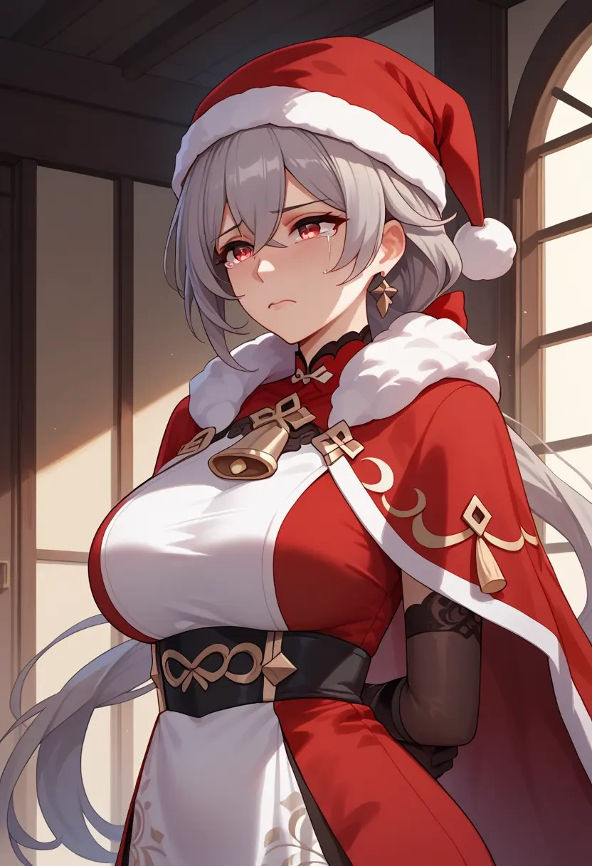 honkai_(series),bronya_zaychik,Christmas,red velvet dress  - 