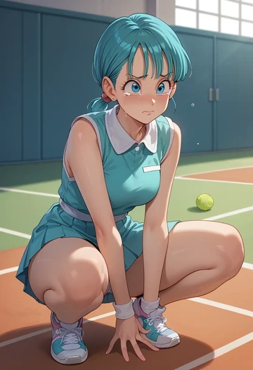 dragon_ball,bulma,tennis skirt  - AI generated anime art