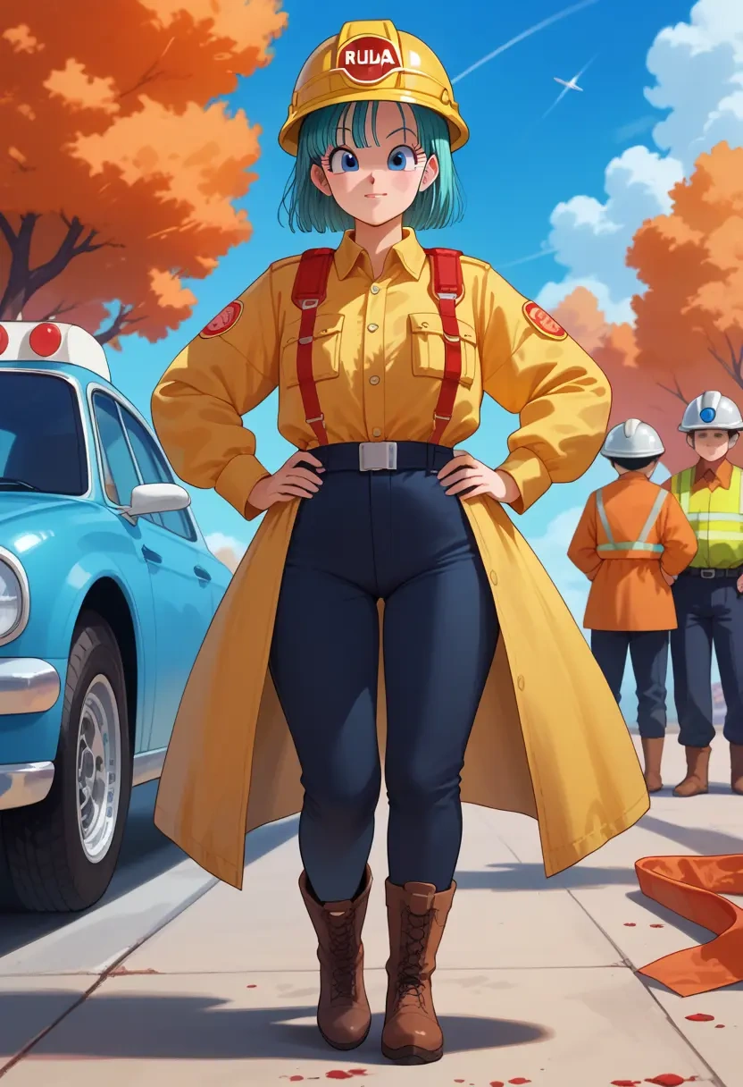 dragon_ball,bulma,firefighter  - 