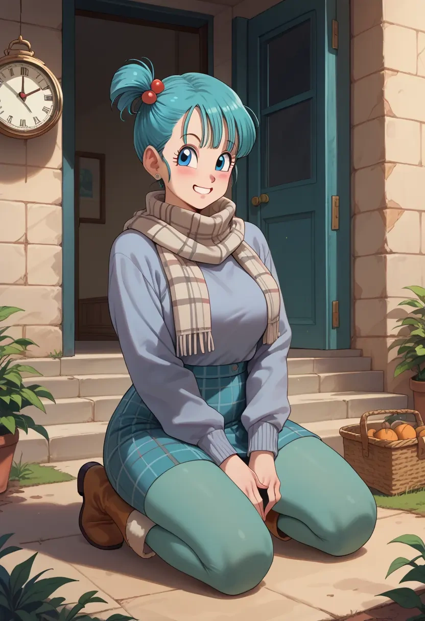 dragon_ball,bulma,winter,student uniform,fur-lined parka  - 