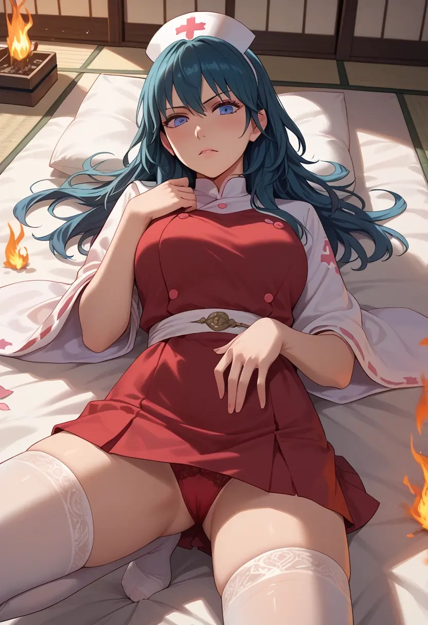 fire_emblem,byleth_(female)_(fire_emblem),nurse,stockings,sexy,panties  - 