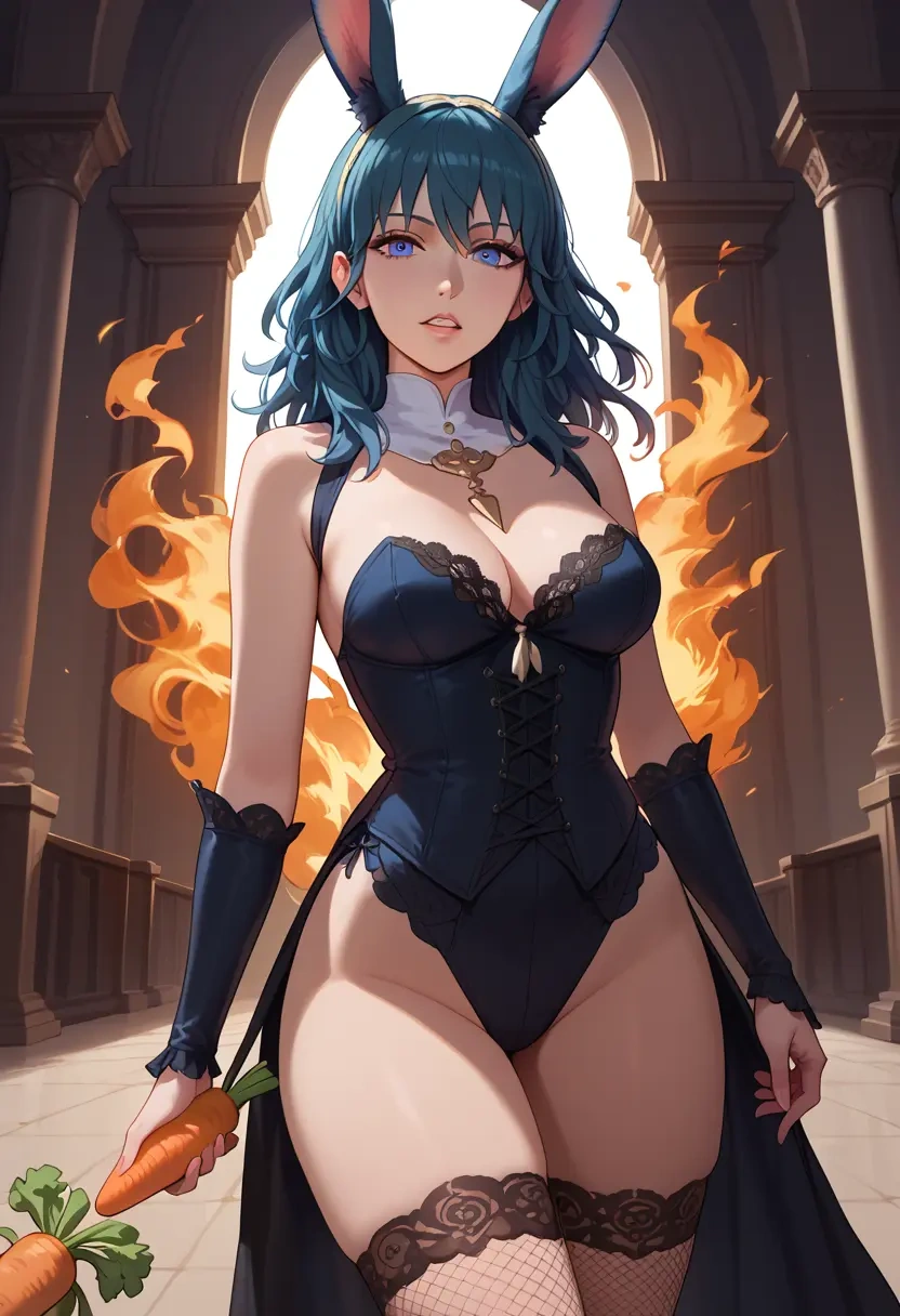 fire_emblem,byleth_(female)_(fire_emblem),bunny girl, sexy,stockings  - 