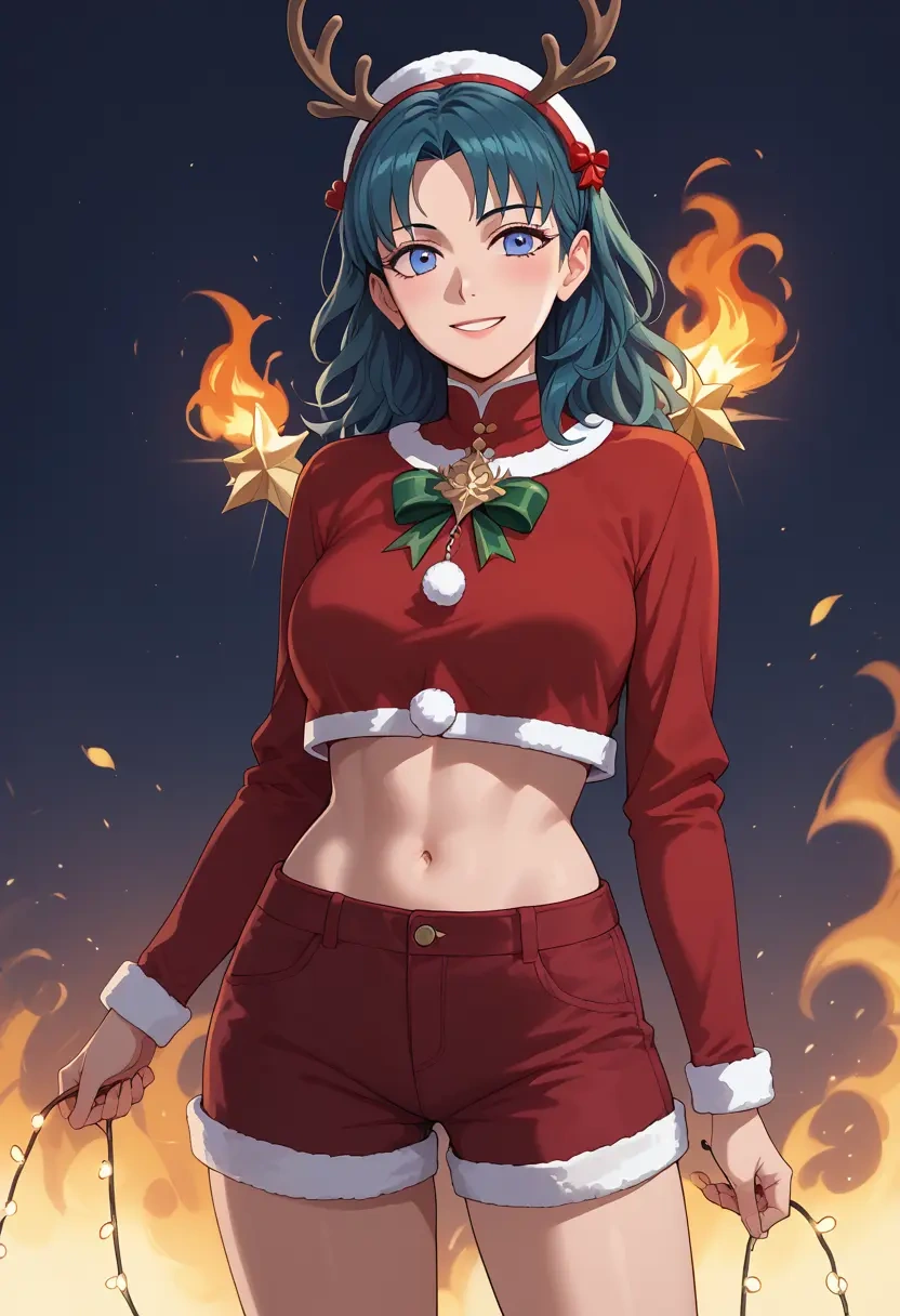 fire_emblem,byleth_(female)_(fire_emblem),Christmas,red velvet shorts  - 