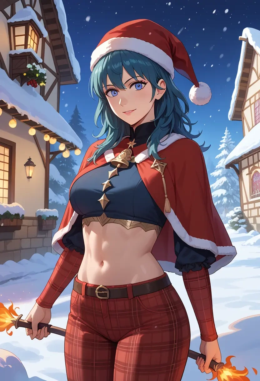 fire_emblem,byleth_(female)_(fire_emblem),Christmas,plaid trousers  - 