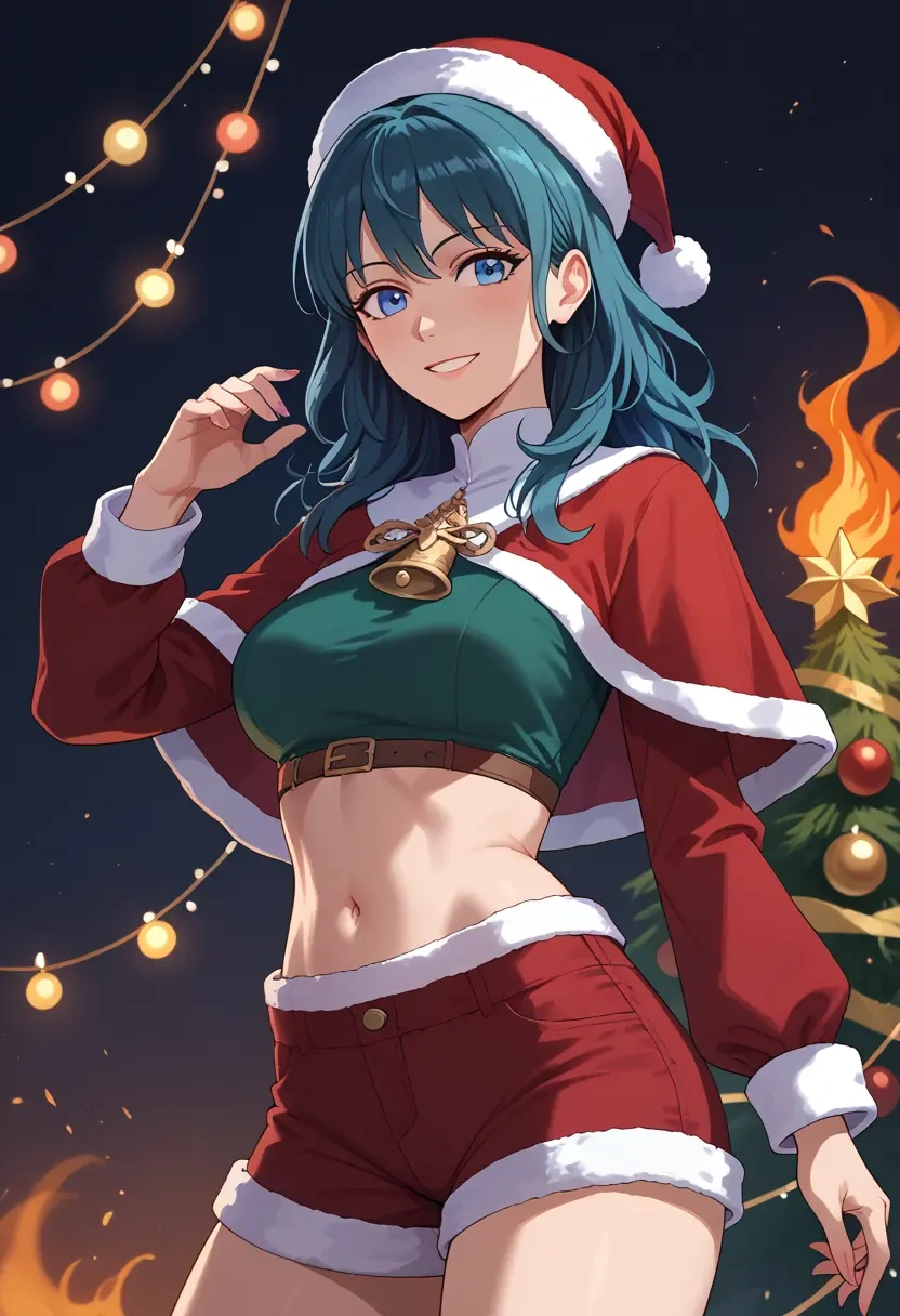 fire_emblem,byleth_(female)_(fire_emblem),Christmas,red velvet shorts  - 