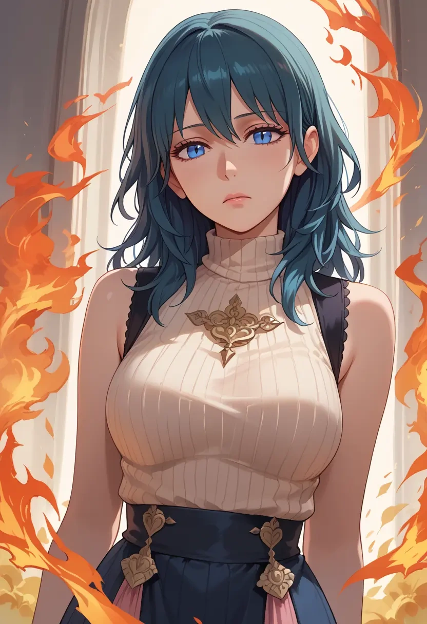 fire_emblem,byleth_(female)_(fire_emblem),turtleneck,knit,maxi skirt  - 