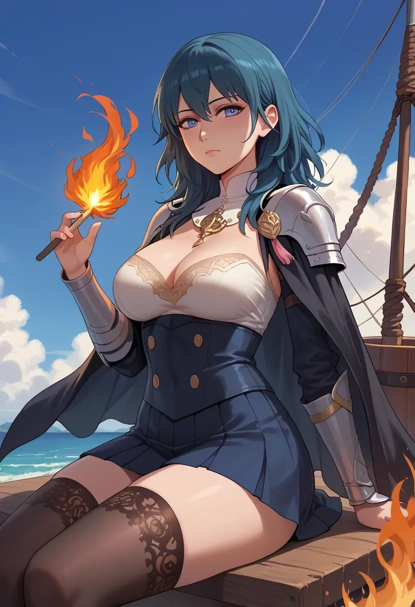 fire_emblem,byleth_(fire_emblem),mini skirt,stockings  - 