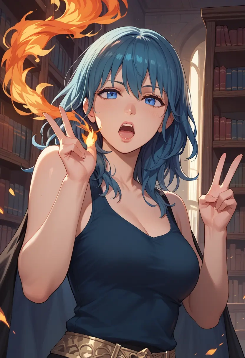 fire_emblem,byleth_(fire_emblem),tank top,mesh,cycling shorts  - 