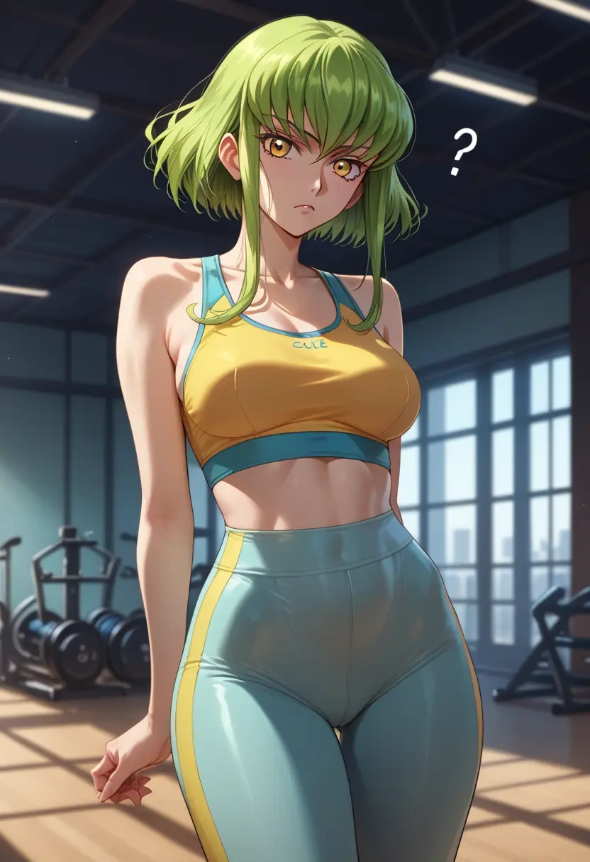 code_geass,c.c.,yoga shorts, bra  - 