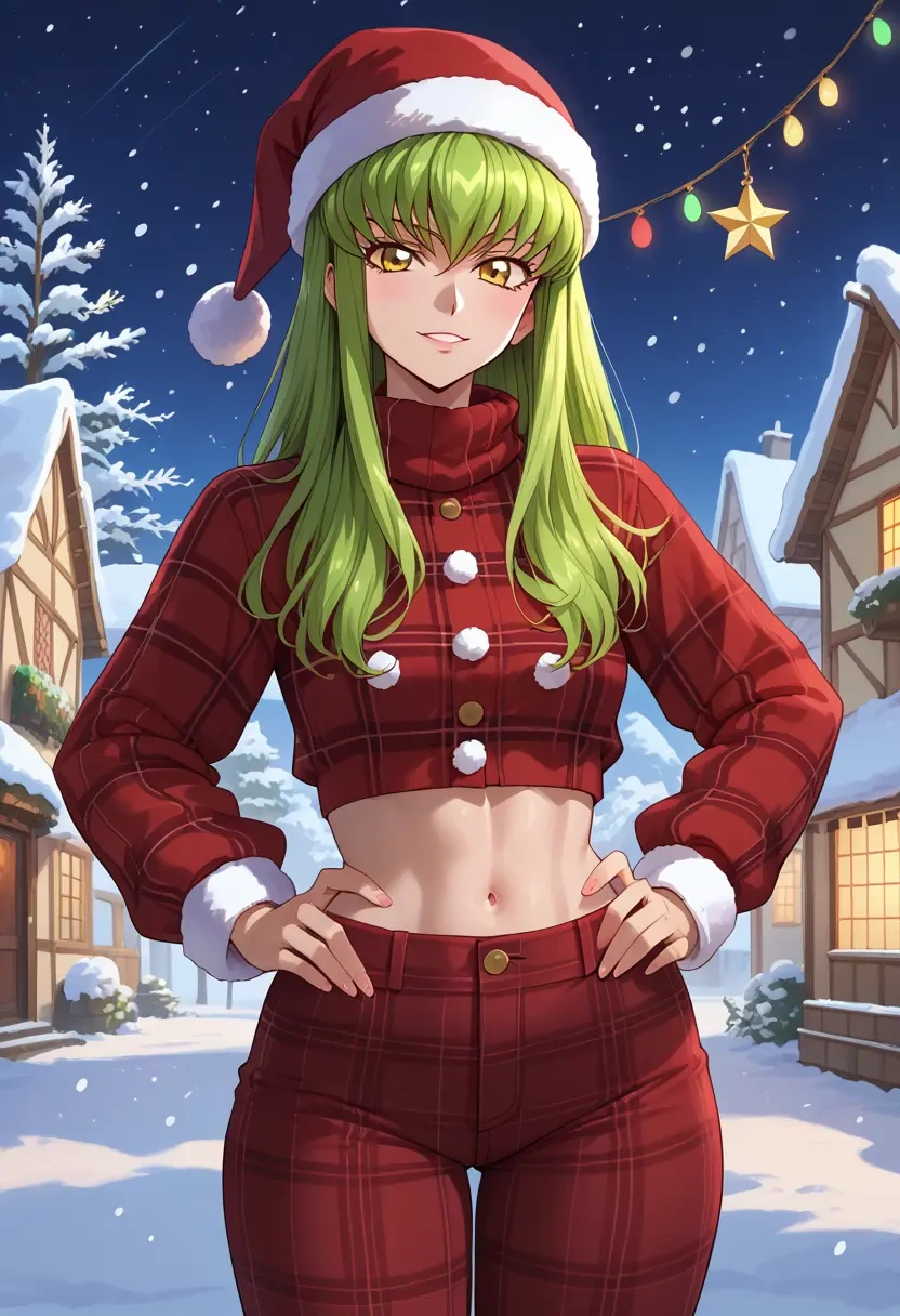 code_geass,c.c.,Christmas,plaid trousers  - 