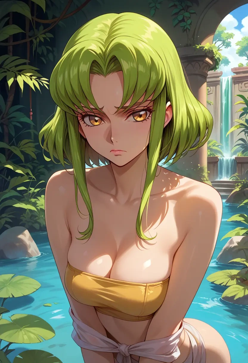 code_geass,c.c.,tube top,jogger shorts  - 