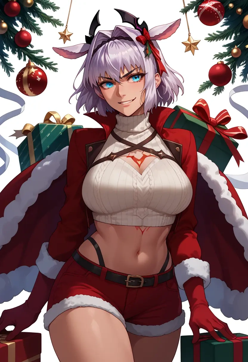 fate_(series),caenis_(fate),Christmas,red velvet shorts,turtleneck sweater  - 