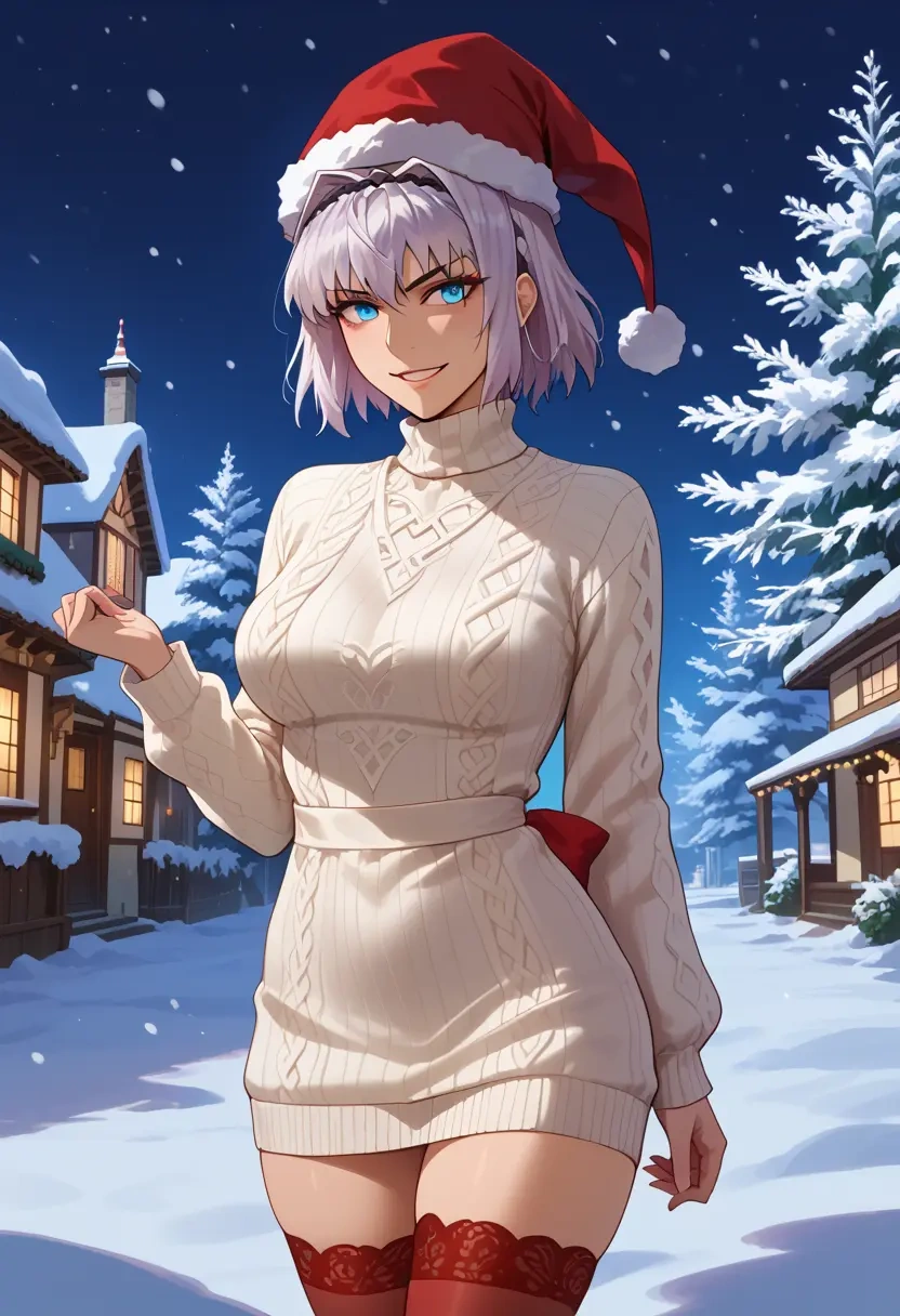 fate_(series),caenis_(fate),Christmas,sweater dress,stockings  - 